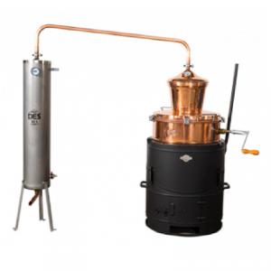 Pálinkafőző 80 L keverővel, billenős, bilincses zárással,  inox, csőköteges 30 L-es hűtővel