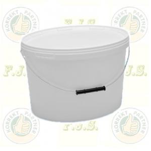 Savanyúságos vödör 18 l ovális, tetővel, fém füllel fehér 18 liter