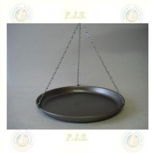 Sütőtárcsa Ø34 cm Csiszolt, natúr-vas, Horganyzott lánccal flekkensütő