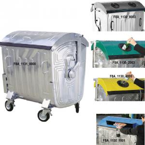 szemetes konténer fém 1100 l  Íves fedéllel - kommunális