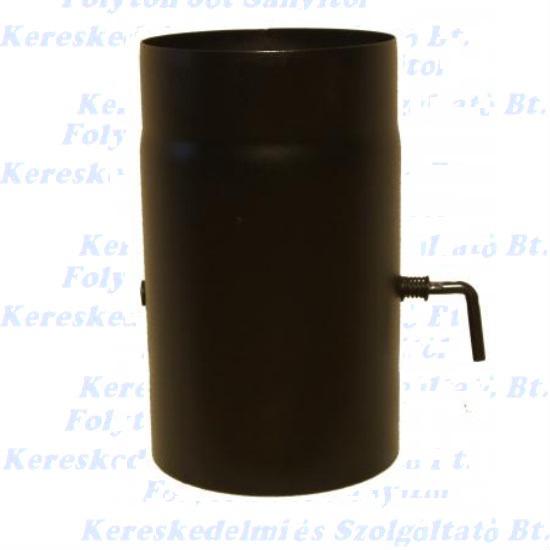 Vastag falú füstcső Ø150/250mm fekete huzatszabályzós, pillangószelep