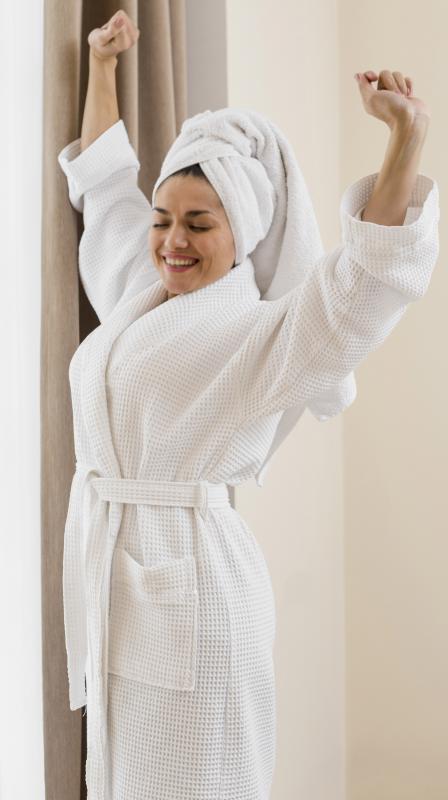 WAFFLE  sálgalléros köntös (nagy méret)