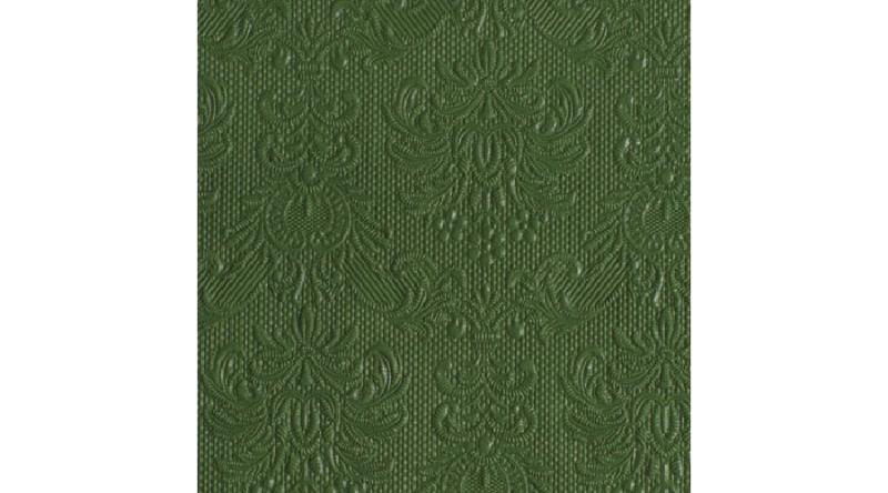 AMB.12504939 Elegance dark green dombornyomott papírszalvéta 25x25cm,15db-os