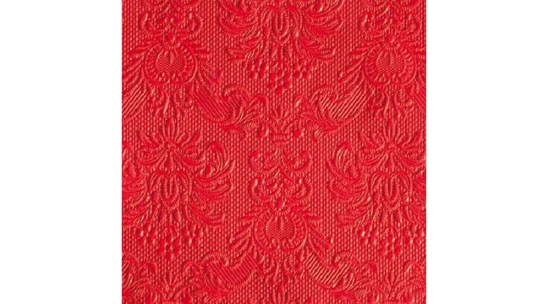 AMB.12505515 Elegance red dombornyomott papírszalvéta 25x25cm,15db-os
