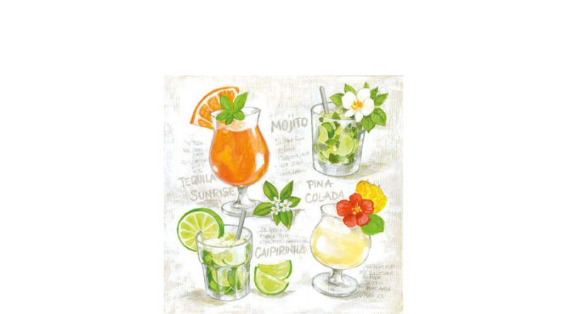 AMB.12508345 Four Cocktails papírszalvéta 25x25cm,20db-os