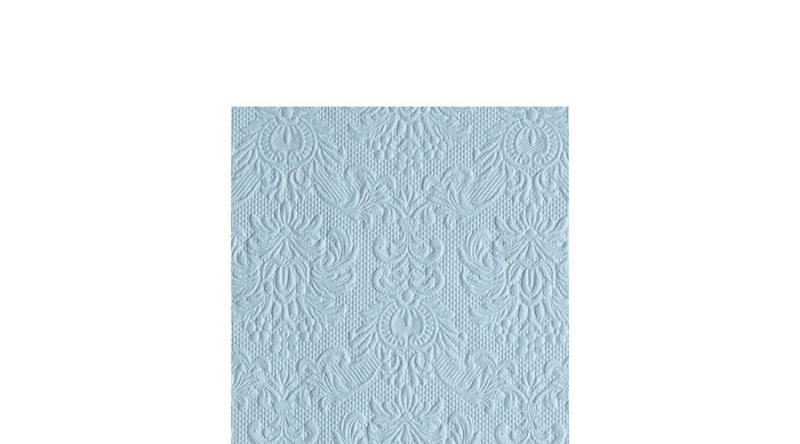 AMB.12511106 Elegance pale blue dombornyomott papírszalvéta 25x25cm, 15db-os
