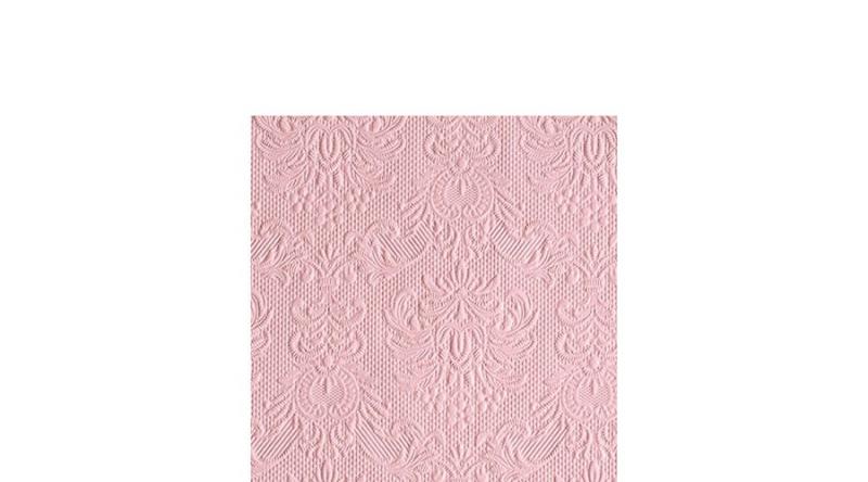 AMB.12511109 Elegance pastel rose dombornyomott papírszalvéta 25x25cm, 15db-os