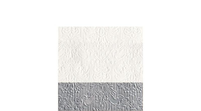 AMB.12511151 Elegance Dip Silver dombornyomott papírszalvéta 25x25cm,15db-os