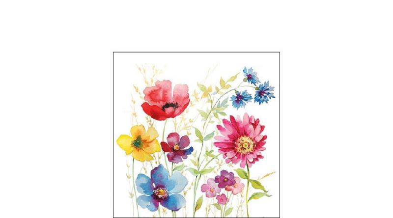 AMB.12513950 Aquarell Meadow papírszalvéta 25x25cm,20db-os