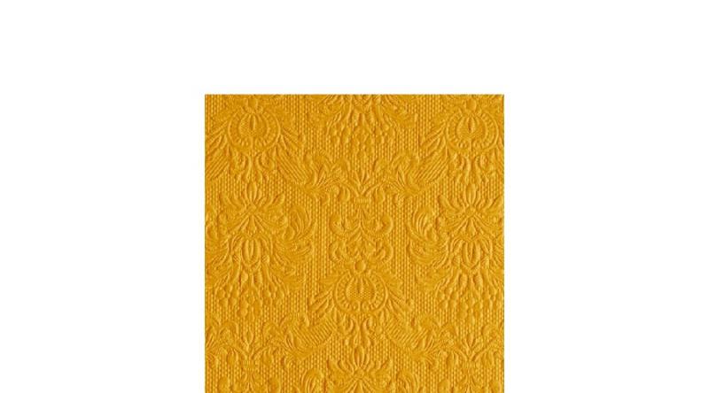 AMB.12514258 Elegance ocher dombornyomott papírszalvéta 25x25cm, 15db-os