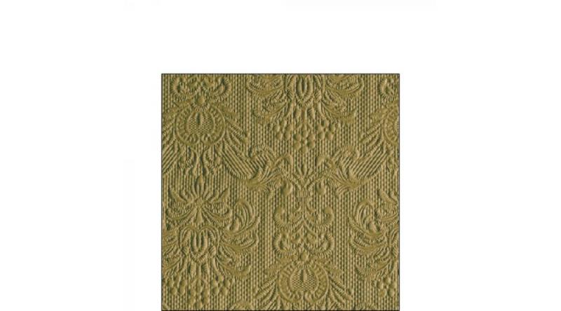 AMB.12515855 Elegance Green Leaf dombornyomott papírszalvéta 25x25cm, 15db-os