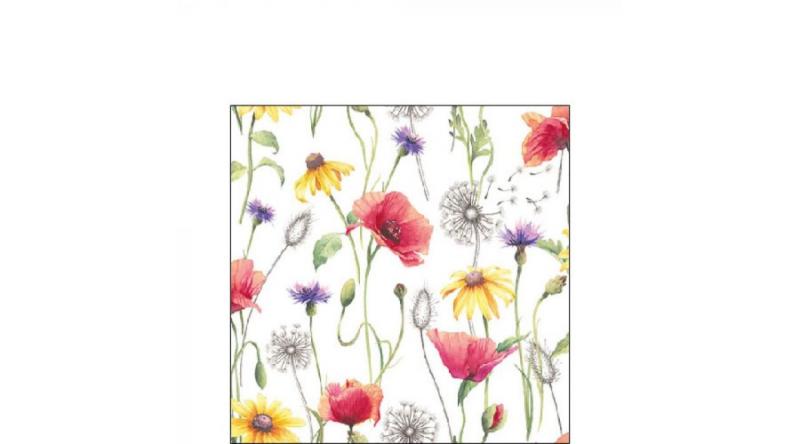 AMB.12515890 Poppy Meadow papírszalvéta 25x25cm, 20db-os