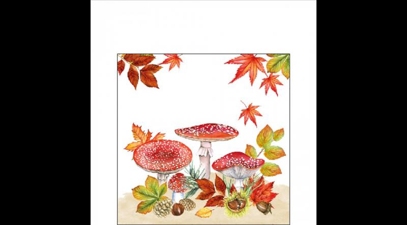 AMB.12516745 Fly agaric group papírszalvéta 25x25cm,20db-os