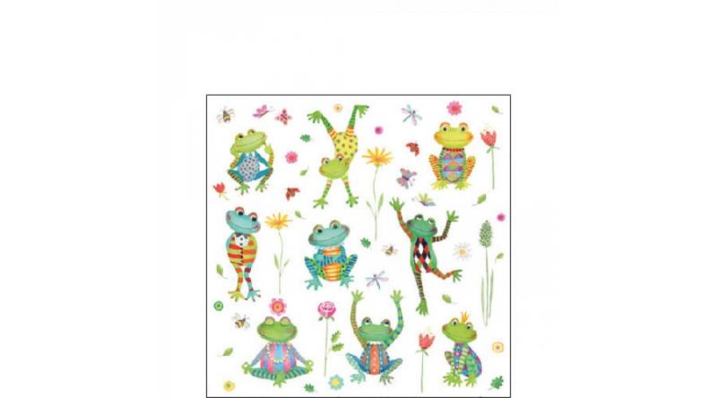 AMB.12517195 Happy Frogs papírszalvéta 25x25cm,20db-os