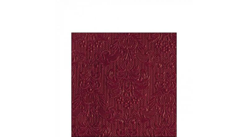 AMB.12517576 Elegance ruby red dombornyomott papírszalvéta 25x25cm, 15db-os