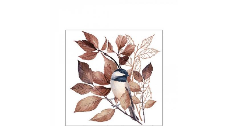 AMB.12517791 Lovely Chickadee white papírszalvéta 25x25cm,20db-os