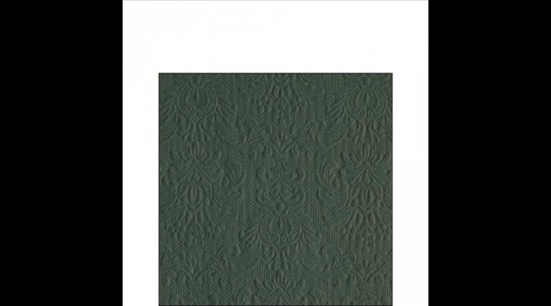 AMB.12518068 Elegance deep forest green dombornyomott papírszalvéta 25x25cm,15db-os
