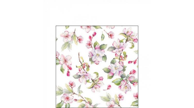 AMB.12518160 Spring blossom white papírszalvéta 25x25cm, 20db-os