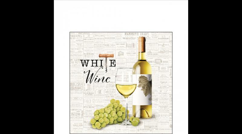 AMB.12518830 White wine papírszalvéta 25x25cm,20db-os