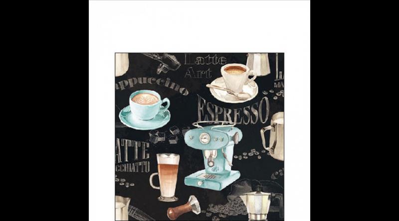 AMB.12519416 Barista black papírszalvéta 25x25cm,20db-os