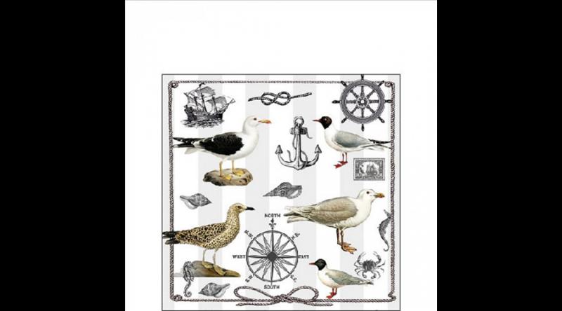 AMB.12519630 Maritime items papírszalvéta 25x25cm,20db-os