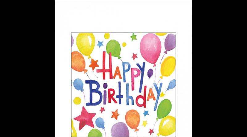 AMB.12519845 Colourful birthday papírszalvéta 25x25cm,20db-os