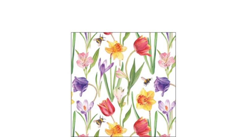 AMB.12520350 Flowers in spring papírszalvéta 25x25cm, 20db-os