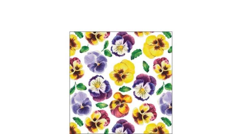 AMB.12520360 Lots of pansies papírszalvéta 25x25cm, 20db-os