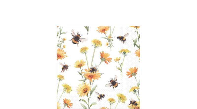 AMB.12520440 Busy bees papírszalvéta 25x25cm, 20db-os