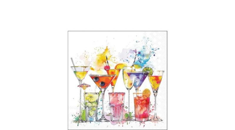 AMB.12520615 Splashing drinks papírszalvéta 25x25cm, 20db-os