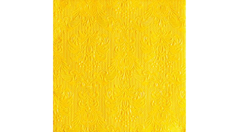 AMB.13305518 Elegance yellow dombornyomott papírszalvéta 33x33cm,15db-os