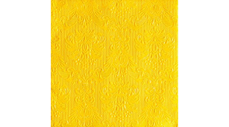 AMB.13305518 Elegance yellow dombornyomott papírszalvéta 33x33cm,15db-os