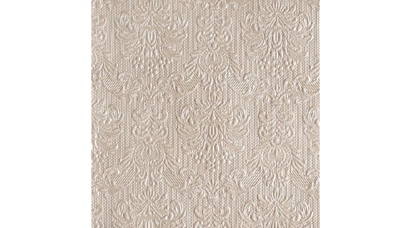 AMB.13306923 Elegance pearl taupe dombornyomott papírszalvéta 33x33cm,15db-os