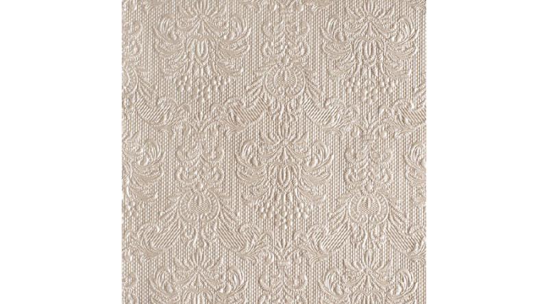 AMB.13306923 Elegance pearl taupe dombornyomott papírszalvéta 33x33cm,15db-os