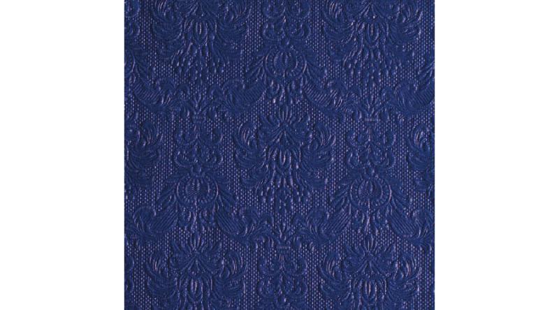 AMB.13307030 Elegance blue dombornyomott papírszalvéta 33x33cm,15db-os