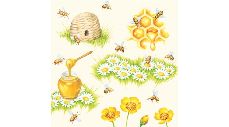 AMB.13307635 Bees papírszalvéta 33x33cm,20db-os