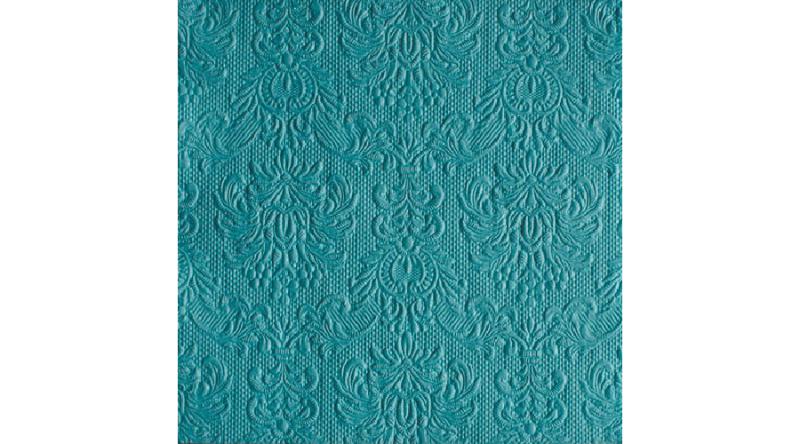 AMB.13307906 Elegance petrol dombornyomott papírszalvéta 33x33cm,15db-os