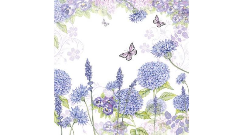 AMB.13309310 Purple Wildflowers papírszalvéta 33x33cm,20db-os