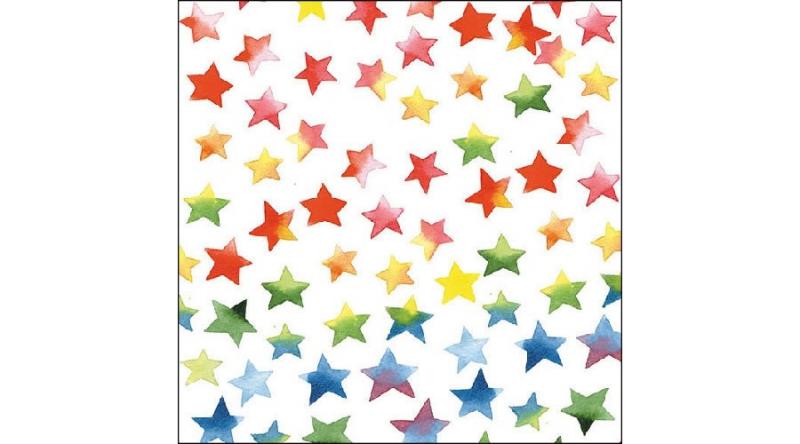 AMB.13309875 Colourful Stars mix papírszalvéta 33x33cm, 20db-os