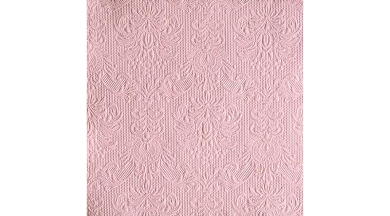 AMB.13311109 Elegance pastel rose dombornyomott papírszalvéta 33x33cm, 15db-os