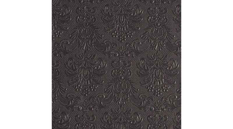 AMB.13311112 Elegance dark grey dombornyomott papírszalvéta 33x33cm,15db-os