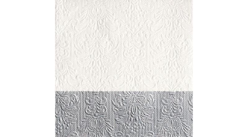 AMB.13311151 Elegance Dip Silver dombornyomott papírszalvéta 33x33cm,15db-os