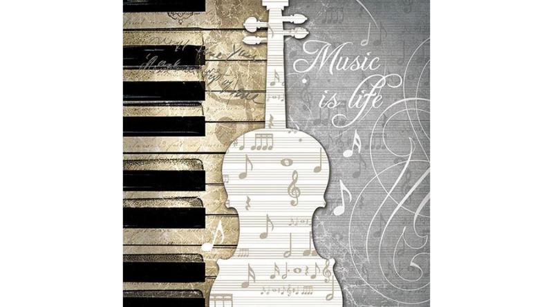 AMB.13311315 Music is Life papírszalvéta 33x33cm,20db-os