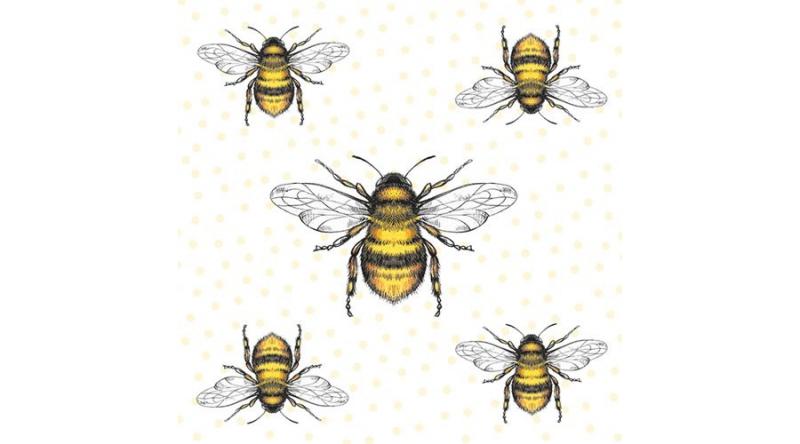 AMB.13313380 Flying Bees papírszalvéta 33x33cm, 20db-os
