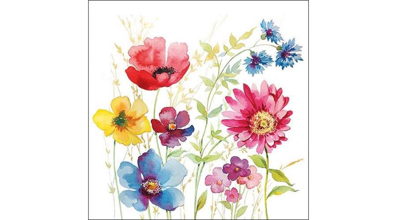AMB.13313950 Aquarell Meadow papírszalvéta 33x33cm,20db-os