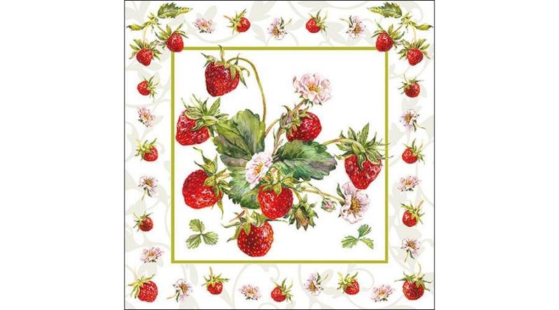 AMB.13314245 Fresh Strawberries papírszalvéta 33x33cm,20db-os