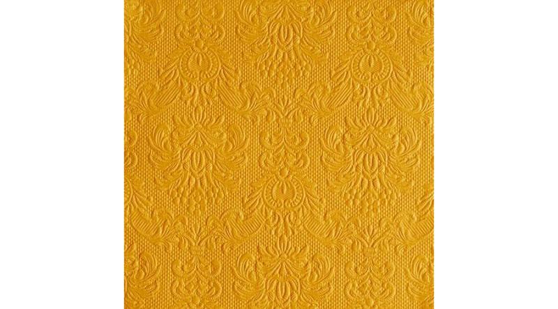 AMB.13314258 Elegance ocher dombornyomott papírszalvéta 33x33cm,15db-os