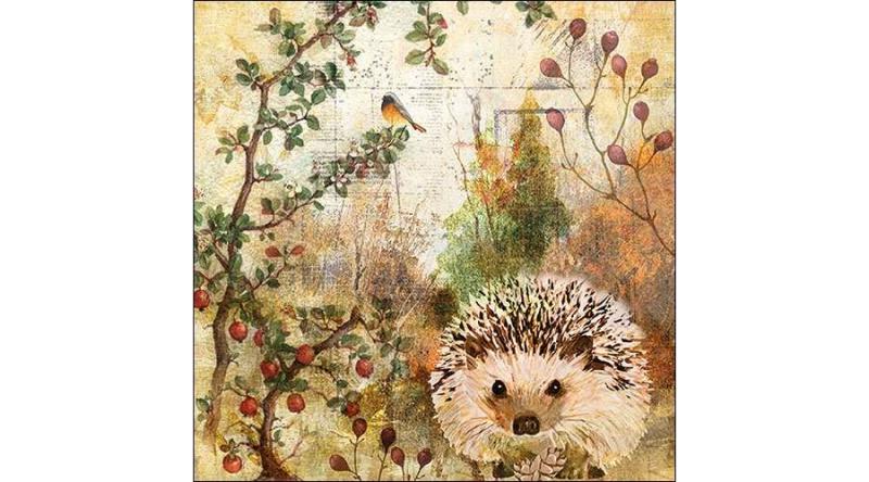 AMB.13314450 Autumn Hedgehog papírszalvéta 33x33cm, 20db-os