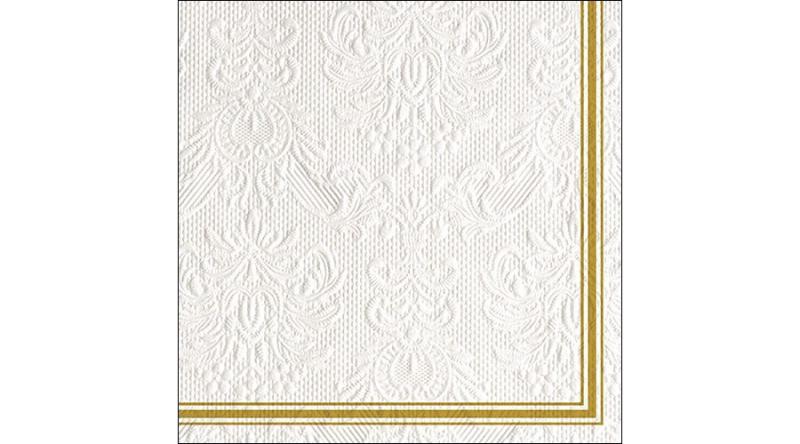 AMB.13314840 Elegance Lea White/Gold dombornyomott papírszalvéta 33x33cm, 15db-os