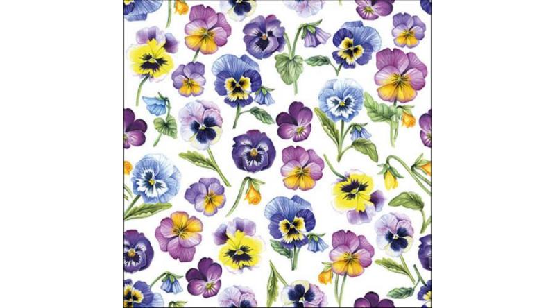 AMB.13314955 Pansy all Over papírszalvéta 33x33cm, 20db-os